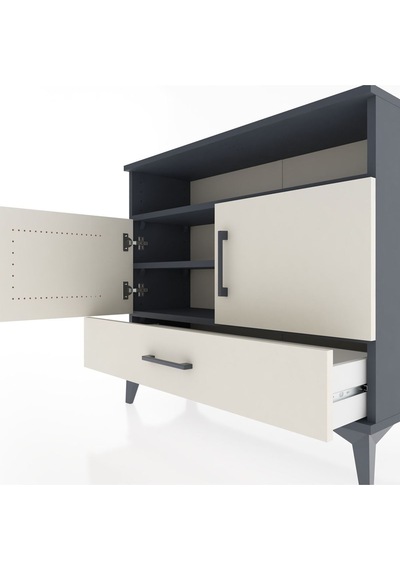 Arges Şifonyer 3 Raflı Tek Çekmeceli 2 Kapaklı 88x30x80 Antrasit-aytaşı Antrasit Arges Şifonyer 3 Raflı Tek Çekmeceli 2 Kapaklı 88x30x80 Antrasit-aytaşı Antrasit