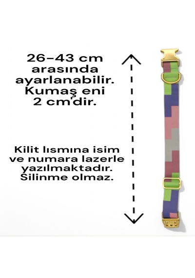 Caramelos Köpek Tasması-küçük Irk Ve Orta Irk İsimli Tasma 9 Açık Yeşil