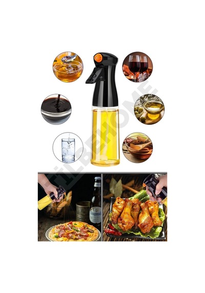 Büyük Sprey Yağdanlık, Airfryer Püskürtmeli Sprey Cam Şişe Ayçiçek Zeytinyağı Sirkelik 300 Ml Çok Re Diğer