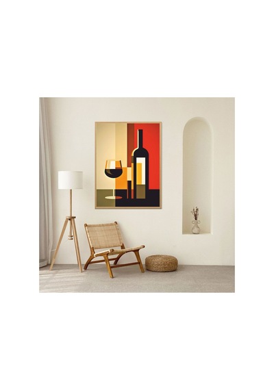 Poster Ahşap Çerçeveli Oturma Odası Salon Mutfak Dekoratif Tablo Çok Renkli - 808476010 Çok Renkli