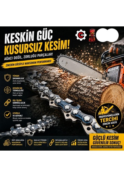 Algaride Motorlu Testere Zinciri 91 22 Diş Yedek Zincir Keskin Kutulu Dayanıklı