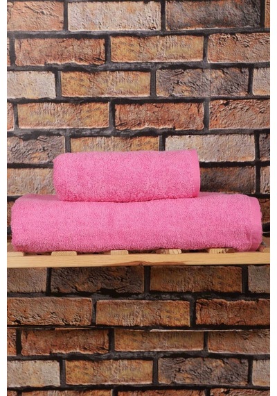 2 Parça %100 Pamuklu Soft Lüx Banyo Havlu Seti Pembe Çok Renkli