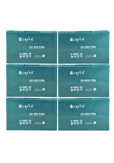 Safir Jel Akü 12 V - 32 Ah 9.8kg - 6'lı Set