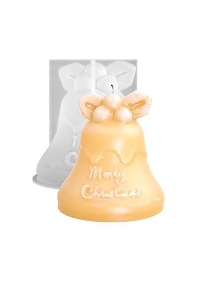 Silikon Kalıp Dekoratif Yılbaşı Zil Çan Noel Dekorasyon Mum Kalıbı 8.3x8.1 Cm Çok Renkli