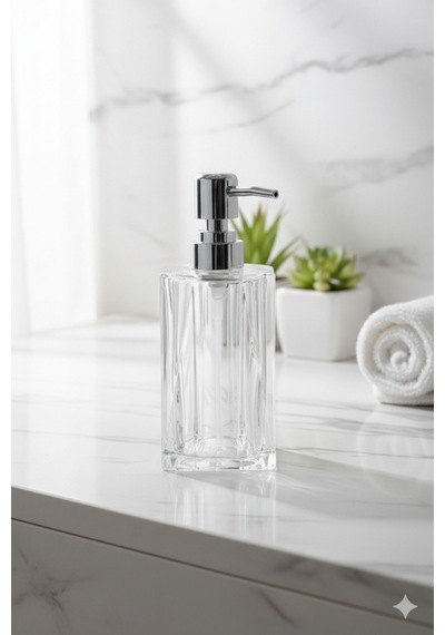 Buççin Online Mağaza Kristal Sıvı Sabunluk Şeffaf 280ml Akrilik Gri Çok Renkli