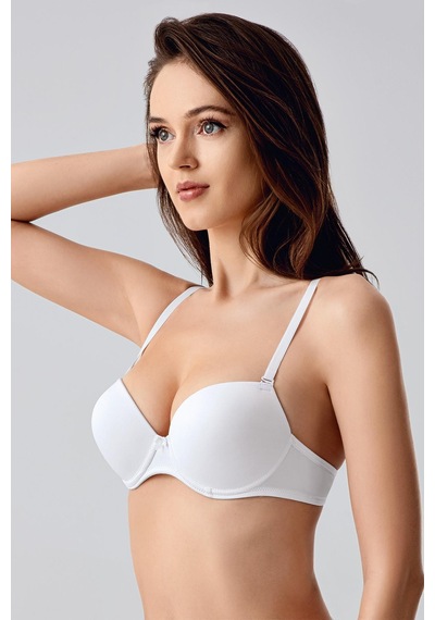New Bra Kadın B Kap Desteksiz Basic Saten Görünümlü Sütyen Ekru 7025 Ekru