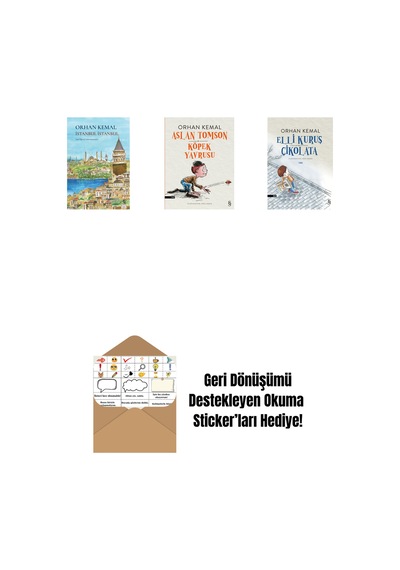 İstanbul İstanbul Ciltli + Aslan Tomson - Köpek Yavrusu + Elli Kuruş Çikolata + Okuma Sticker'ları
