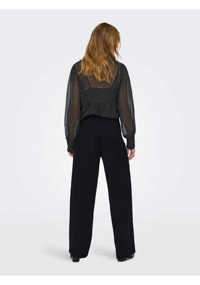Only Onlbremen-yo Mw Wide Pant Pnt Noos Kadın Pantolon 15358283 Siyah