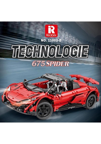 Reobrix Technic 11002-d 1/10 Mclaren 675lt Spider Araba Kumanda&motorlu Yaratıcı Yapı Blok Seti Building Blocks - 1886 Parça