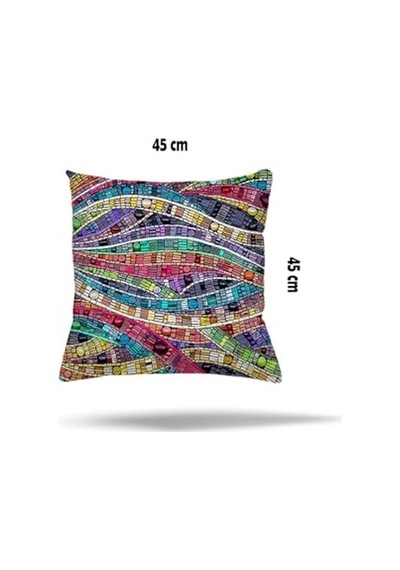 Çiçek Mozaik Kilim Etnik Desen Gizli Fermuarlı Yastık Kılıfı Kırlent Kılıfı Koltuk Yastık Kılıfı Karış Diğer