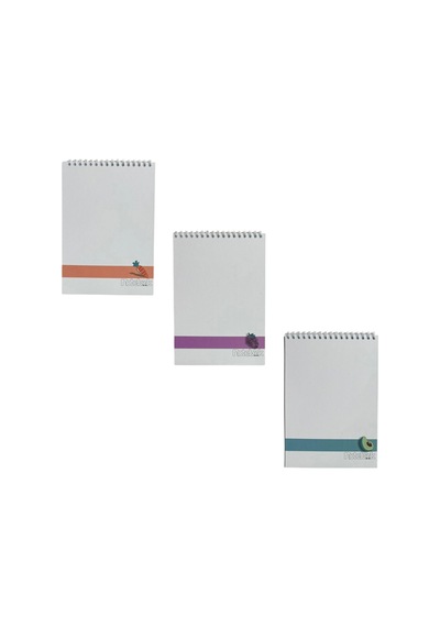 A6 Spiralli Fresh Fruit Konsept Defter 40 Yaprak 7'li Tamamı Çizgisiz Çok Renkli