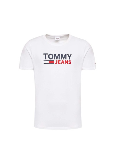 Tommy Hilfiger Tommy Hılfıger Erkek T-shırt Dm0dm15379-ybr Beyaz
