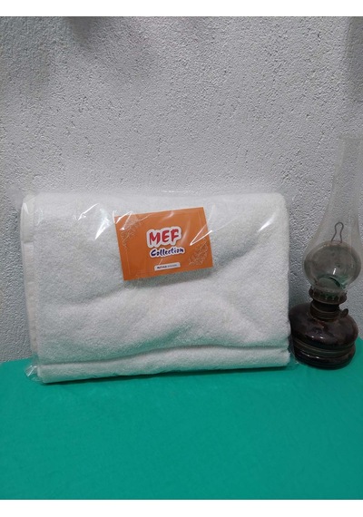Mef Collection Banyo Havlu Seti Orta Boy Beyaz 2'li