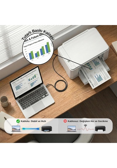 Lexroo Type-c + Micro Usb To Usb-b Yazıcı/mıdı Bağlantı Kablosu Standart