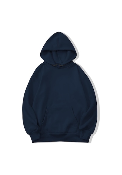Brz Collection Oversize Unisex Basic Hoodie-lacivert Lacivert