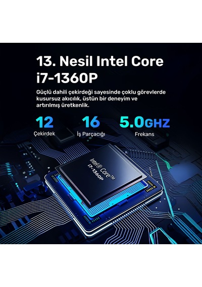 Raxius MP AD16-İ7-XE-136P001 i7-1360P 16 GB 512 GB SSD Free Dos Mini Pc