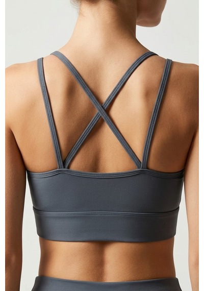 Mataş Kadın Çapraz Sırt İnce Askılı Pedli Toparlayıcı Sporcu Sütyeni Bralette