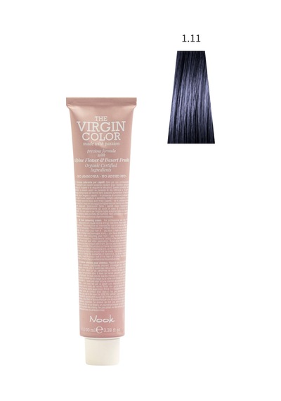 Nook Virgin Color Profesyonel Saç Boyası 100ml -mavi Siyah/gece Mavisi Siyah 1.11-blue Küllü Siyah