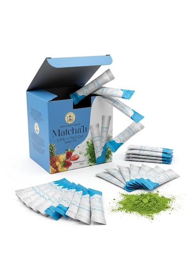 Premium Çilek Aromalı Detox Burner Form Maça Çayı 2 Kutu - 60 Adet Giritli Metin Efendi