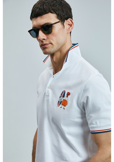 Lufian Erkek Sansa Smart Polo T-shirt 111040218 Beyaz Beyaz