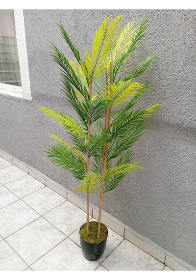 ''bambu Areka Dört Gövdeli Yapay Ağaç - 150 Cm, 27 Yaprak Doğal Görünümlü Yeşil