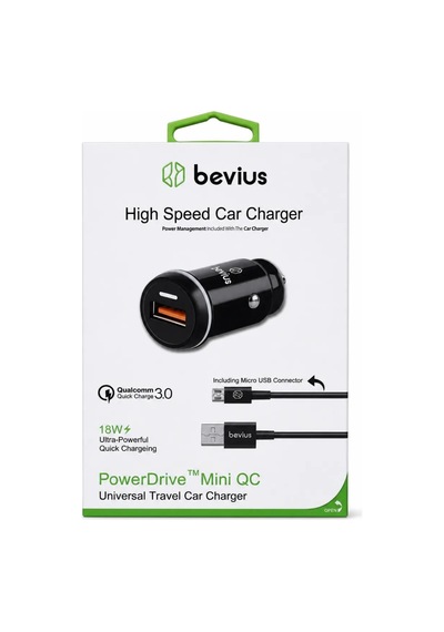 Erdo Ticaret Micro Usb Siyah 18w Qc 3.0 Kablolu Araç Şarj Cihazı Bvs-au506 Erdotıca Standart