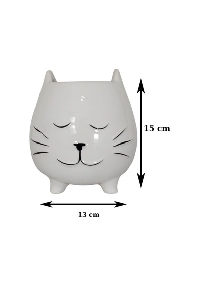 T.concept Kedi Figürlü Ayaklı Porselen Saksı