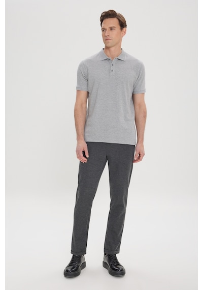 Ac&Co / Altınyıldız Classics Erkek Gri Slim Fit Dar Kesim Polo Yaka Tişört 4A4820200001GmjXL Gri