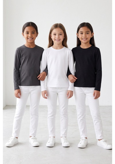 Kiagu Kız Erkek Çocuk Basic Tişört 3'lü Set Pamuklu Uzun Kollu Çocuk Tişört 2-13 Yaş T-shirt 3'lu Set9 Kiagu Kız Erkek Çocuk Basic Tişört 3'lü Set Pamuklu Uzun Kollu Çocuk Tişört 2-13 Yaş T-shirt 3'lu Set9