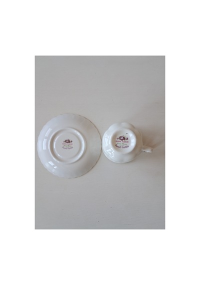 Sweet Violets Bone China Antika Duble Boy Porselen Kahve Fincanı Ve Tabağı 2 Parça 120 Ml Menekşe