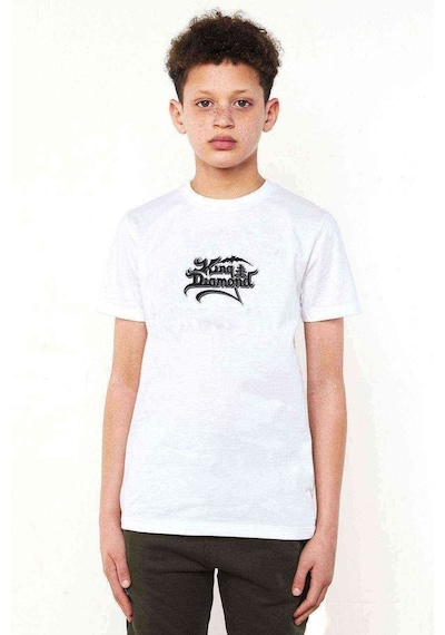 Tshirthane King Diamond Logo Baskılı Unisex Çocuk Beyaz Tshirt