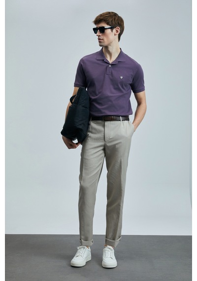 Lufian Erkek Laon Smart Polo T-shirt 111040206 Mürdüm Çok Renkli