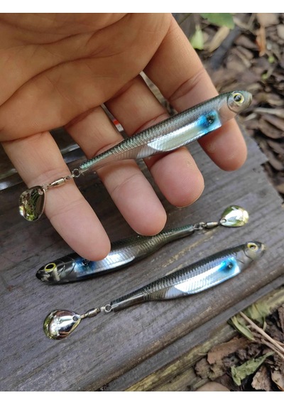 Fish Arrow Flash J Spin Elastomer Sw 10cm 4'' 102 Blue Spot Silver Silikon Balık 3 Adet