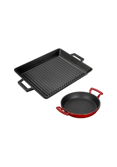 Lava Döküm Izgara Tava 26x32 & 20 Cm Sahan Set - Gerçek Izgara Lezzeti Evde Diğer