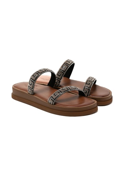148 Brown Terlik Kadın 26261 Myconian 2025 Greek Sandal Kahverengi