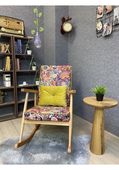 Asedia Trend Naturel Retro Sallanan Sandalye Koltuk