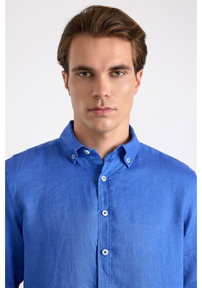 Süvari Saks Mavi Regular Klasik Yaka Düz Cepsiz Düğmeli Uzun Kollu Casual Gömlek Gm1008400363-m05 Süvari Saks Mavi Regular Klasik Yaka Düz Cepsiz Düğmeli Uzun Kollu Casual Gömlek Gm1008400363-m05