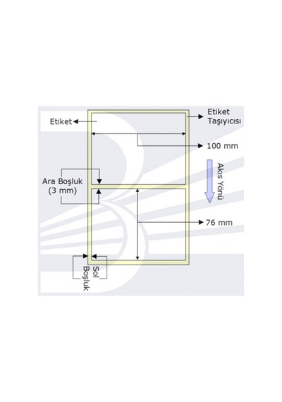 Etiket Termal 100mmx76mm (kolon 1li) , Toplam 570 Ad