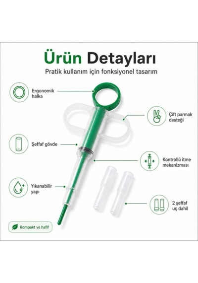 1 Adet Evcil Hayvan Hap Yutturma Aparatı Tek Elle Şeffaf