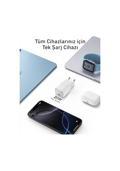 Anker Zolo 20w 1c Şarj Cihazı Beyaz