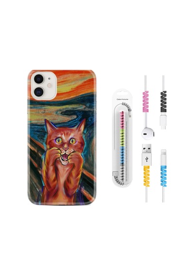 Apple Uyumlu iPhone 12 Mini Kılıf Kablo Koruyuculu Tablo Cat 1788