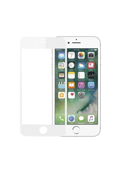 Apple Uyumlu iPhone 6 Plus Beyaz Tam Kaplayan Temperli Ekran Koruyucu Cam (484048146) 10 Tl Fark Ile Şeffaf Kılıf