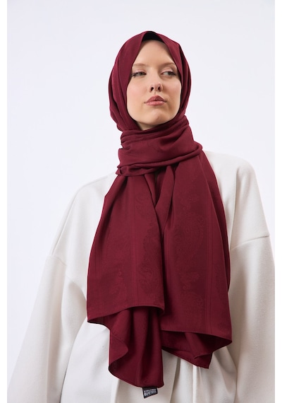 Mirsoy Scarf Zerafet Desen Şal Bordo