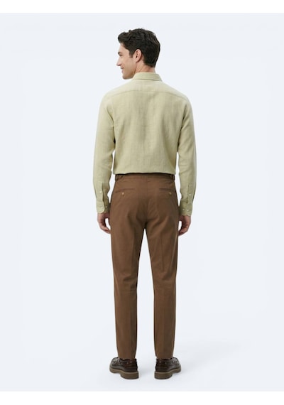 Kip Bakır Düz Dokuma Regular Fit Casual Pamuk Karışımlı Pantolon