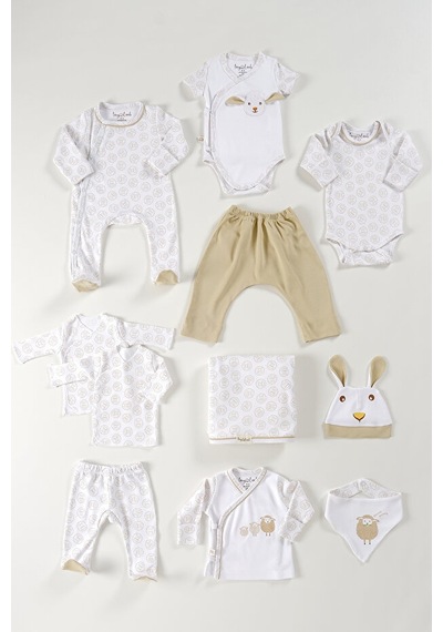 Tinylamb Lamb Organik Yenidoğan Hastane Çıkış Seti - 11 Parça Beyaz