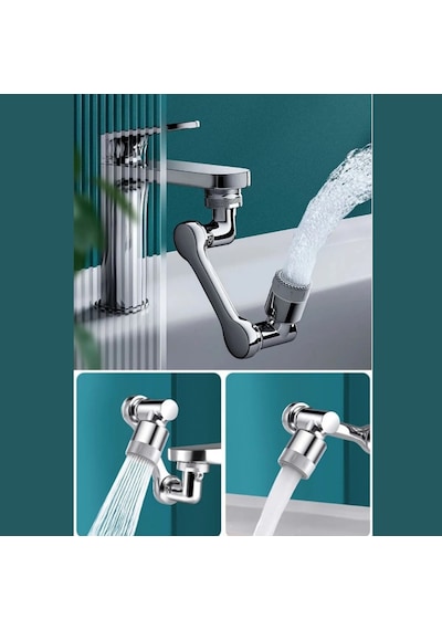 Mucit Home 1080 Derece Dönebilen 2 Modlu Mutfak Musluk Başlığı Banyo Musluk Ucu Evrensel Fonksiyonlu Başlık