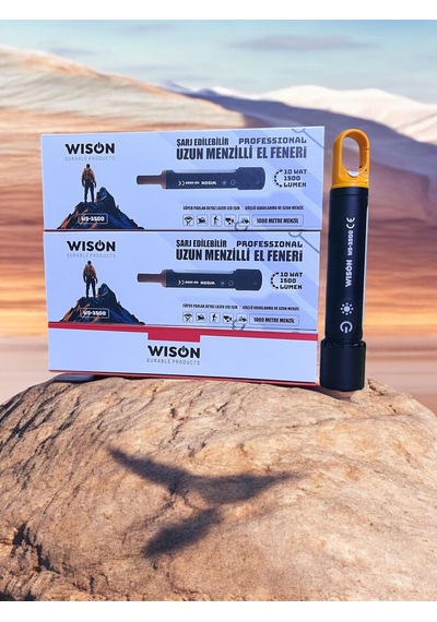 Wison Ws-3500 Şarj Edilebilir Profesyonel Fener Siyah