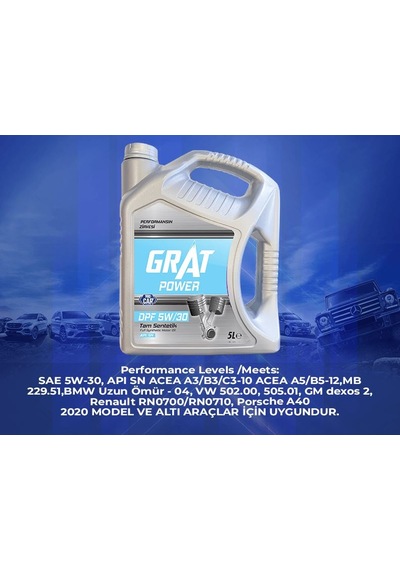 Motor Yagı 5 Lıtre Partıkullu 5w30 Apı Sn Grt-605305/pc