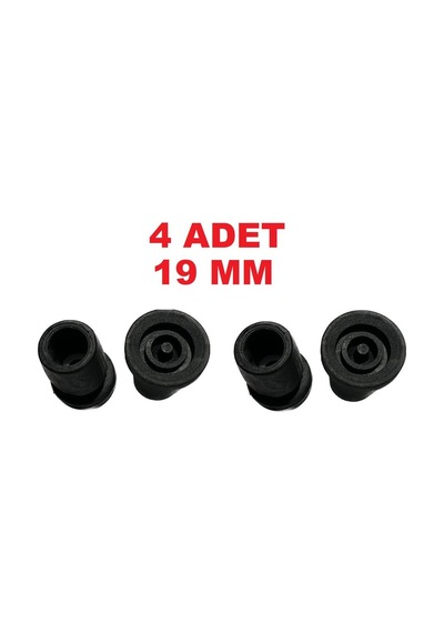 Remmed 4 Adet 19 Mm Siyah Kaymayan Asa Baston Kanedyen Lastiği Papuç