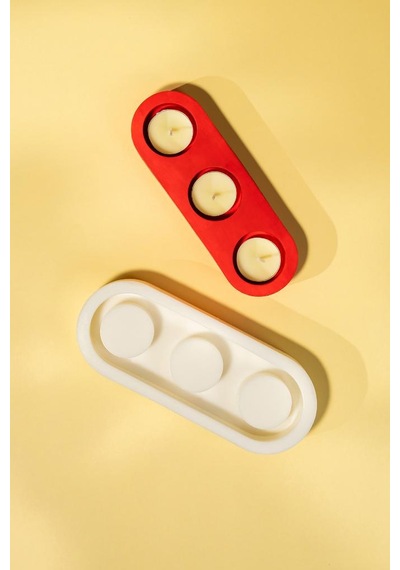 Rufus Concept Tealight Mumluk 3 Gözlü Silikon Kalıp
